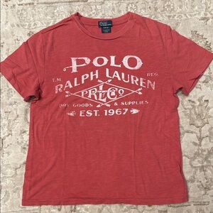 Ralph Lauren Red Short Sleeve Tee Classic Crew Neck
